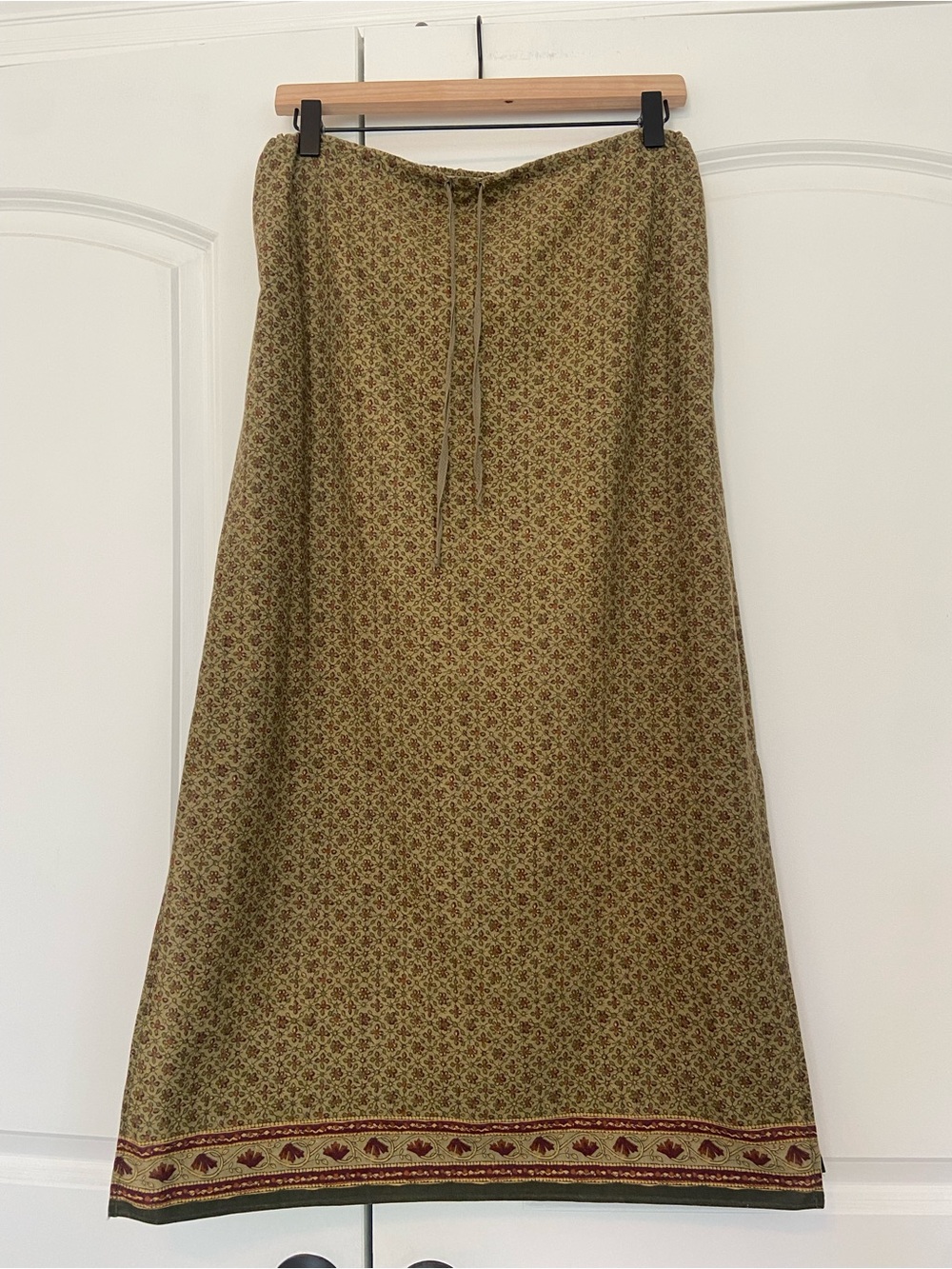 Vtg 90s Y2K Abercrombie & Fitch Floral Midi Skirt Cotton M Fairy Earthy Boho